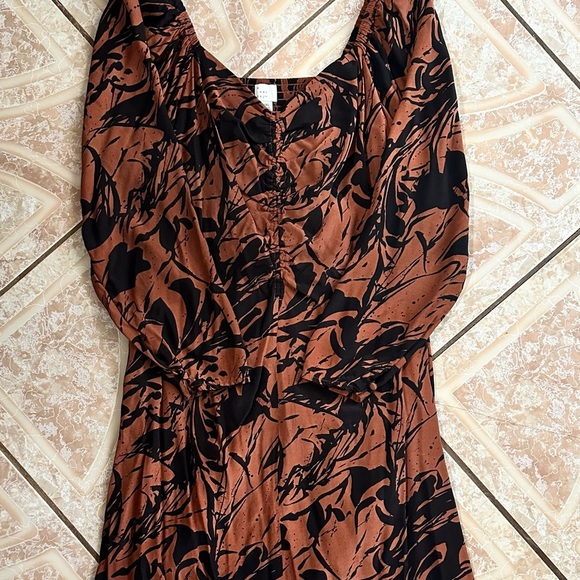 A New Day Black and Brown Abstract Long Sleeve Dress - Picture 5 of 13